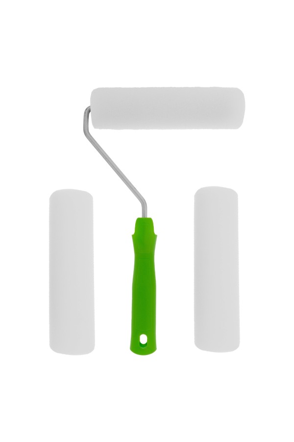 Валик "Поролон" с ручкой и 2 шубки 180 мм, D 42 мм D ручки 6 мм Сибртех