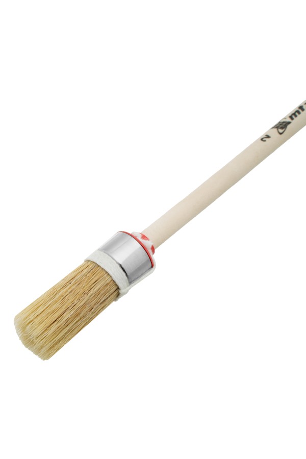 Кисть круглая, Профи №2 (20 мм) натуральная щетина, деревянная ручка MTX