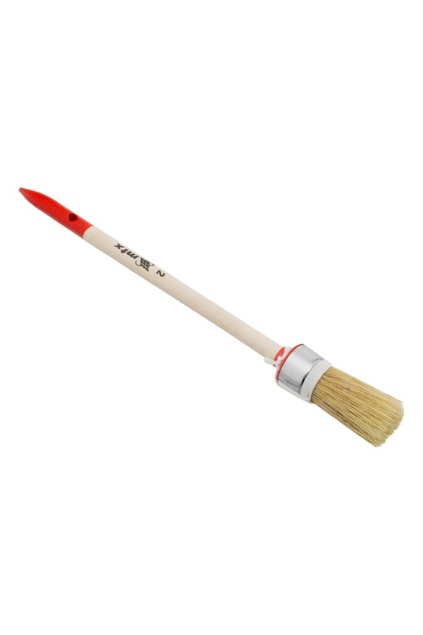 Кисть круглая, Профи №2 (20 мм) натуральная щетина, деревянная ручка MTX