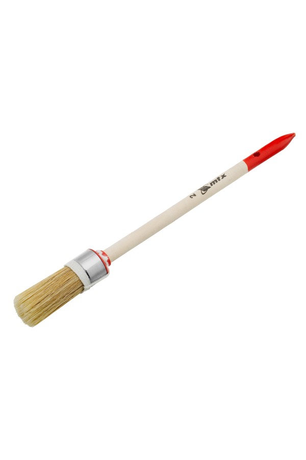Кисть круглая, Профи №2 (20 мм) натуральная щетина, деревянная ручка MTX