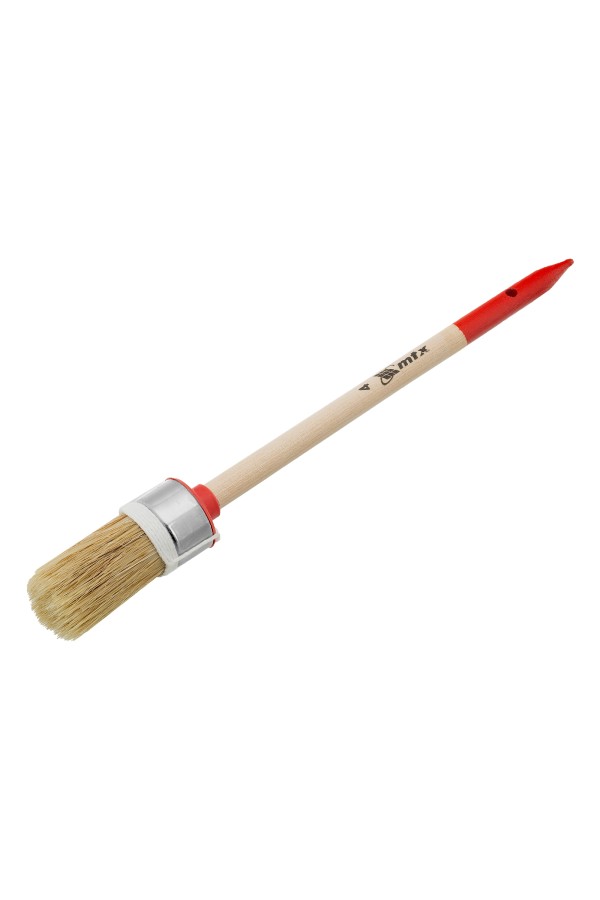 Кисть круглая, Профи №4 (25 мм) натуральная щетина, деревянная ручка MTX