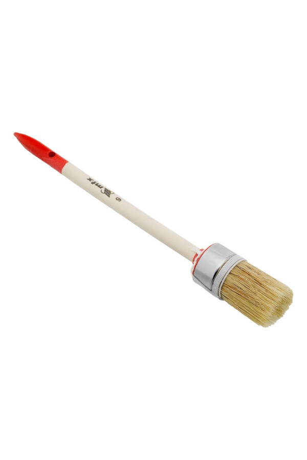 Кисть круглая, Профи №6 (30 мм) натуральная щетина, деревянная ручка MTX