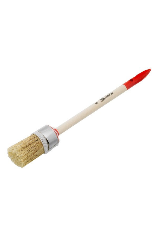 Кисть круглая, Профи №6 (30 мм) натуральная щетина, деревянная ручка MTX
