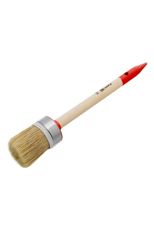 Кисть круглая, Профи №10 (40 мм) натуральная щетина, деревянная ручка MTX