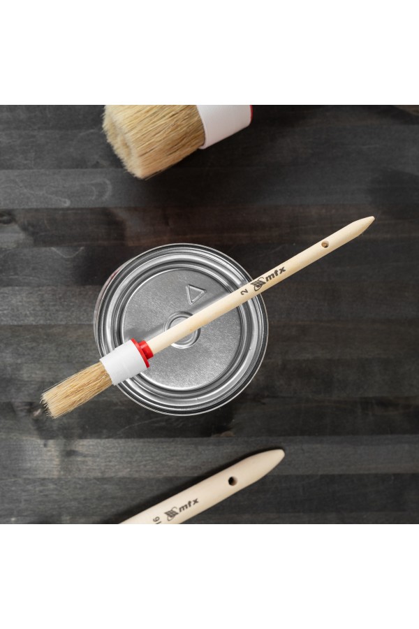 Кисть круглая № 2 (20 мм) натуральная щетина, деревянная ручка MTX