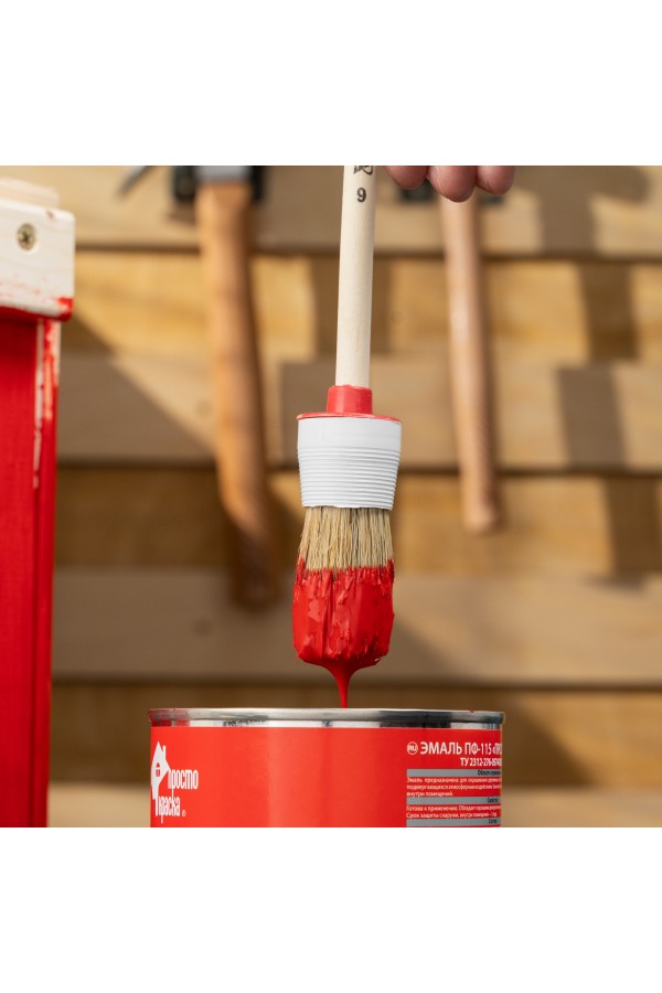 Кисть круглая № 6 (30 мм) натуральная щетина, деревянная ручка MTX