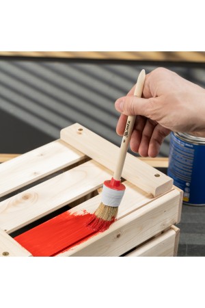 Кисть круглая № 6 (30 мм), натуральная щетина, деревянная ручка MTX