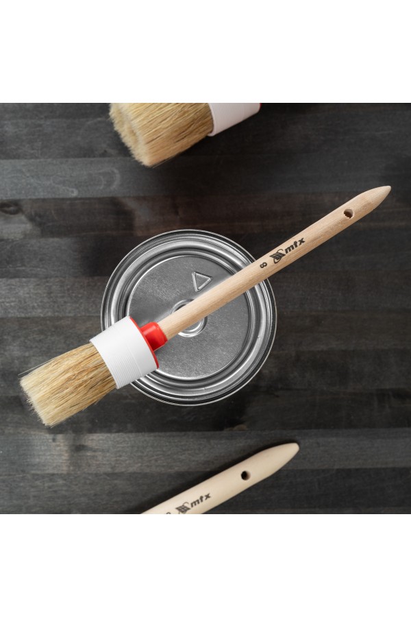 Кисть круглая № 8 (35 мм) натуральная щетина, деревянная ручка MTX