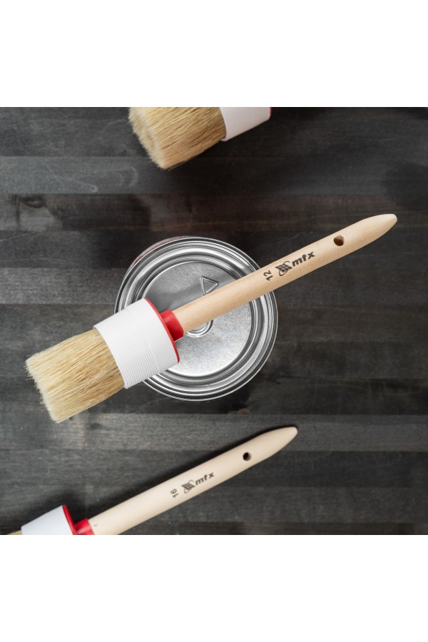 Кисть круглая №12 (45 мм) натуральная щетина, деревянная ручка MTX