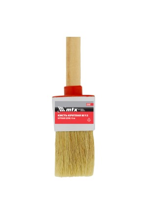 Кисть круглая №12 (45 мм), натуральная щетина, деревянная ручка MTX