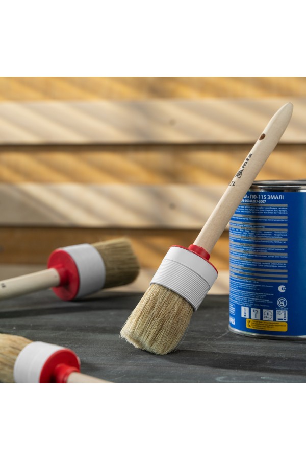 Кисть круглая №12 (45 мм) натуральная щетина, деревянная ручка MTX