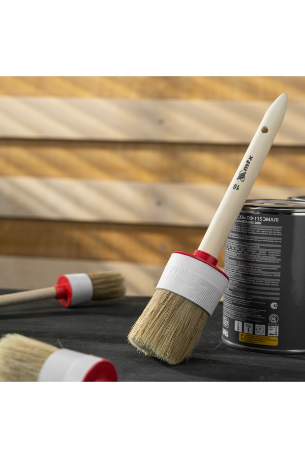 Кисть круглая №16 (55 мм) натуральная щетина, деревянная ручка MTX