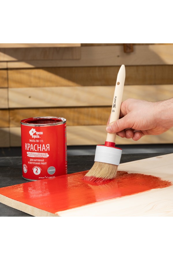 Кисть круглая №16 (55 мм) натуральная щетина, деревянная ручка MTX