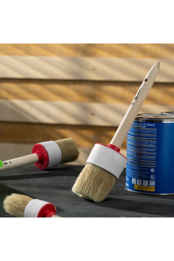 Кисть круглая №18 (60 мм) натуральная щетина, деревянная ручка MTX