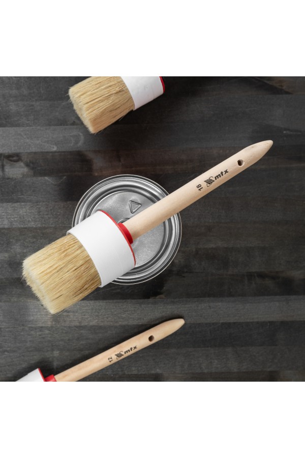 Кисть круглая №18 (60 мм) натуральная щетина, деревянная ручка MTX