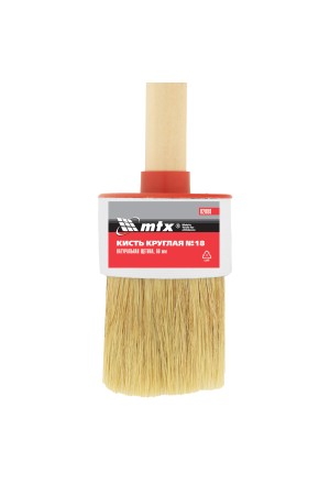 Кисть круглая №18 (60 мм), натуральная щетина, деревянная ручка MTX