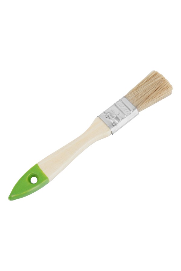 Кисть плоская 20 мм, натуральная щетина, деревянная ручка Сибртех