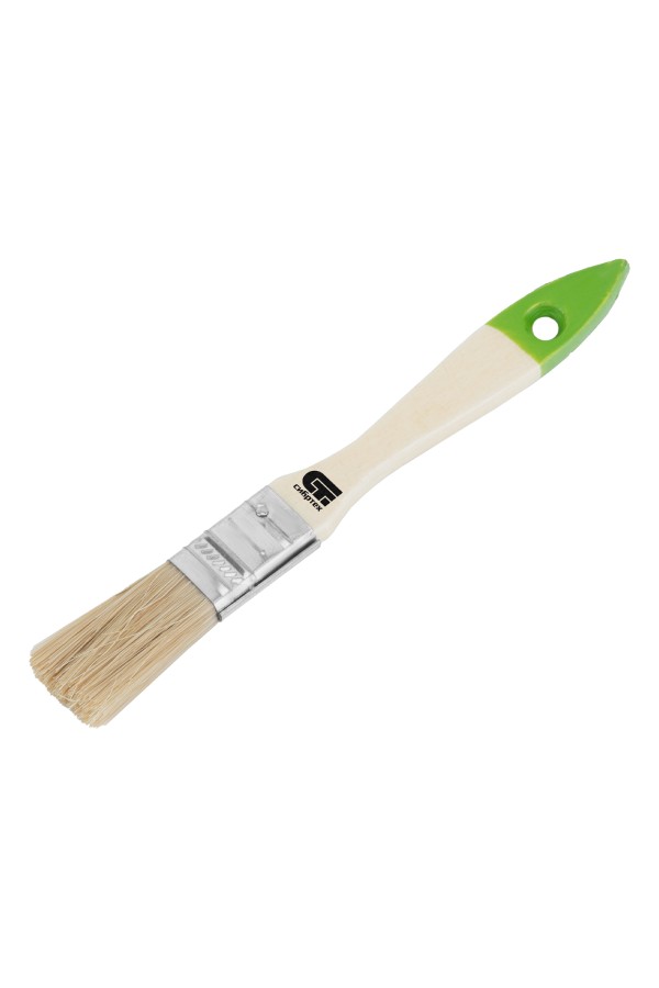 Кисть плоская 20 мм, натуральная щетина, деревянная ручка Сибртех