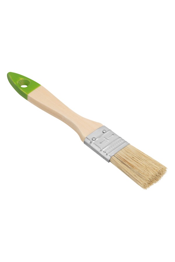 Кисть плоская 25 мм, натуральная щетина, деревянная ручка Сибртех