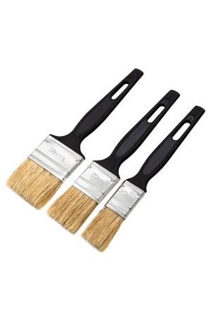 Набор кистей флейцевых 3 шт. (25 мм, 35 мм, 50 мм), натуральная щетина, пластиковая ручка Сибртех