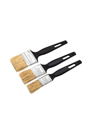 Набор кистей флейцевых 3 шт. (25 мм, 35 мм, 50 мм), натуральная щетина, пластиковая ручка Сибртех