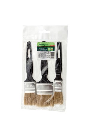 Набор кистей флейцевых 3 шт. (25 мм, 35 мм, 50 мм), натуральная щетина, пластиковая ручка Сибртех