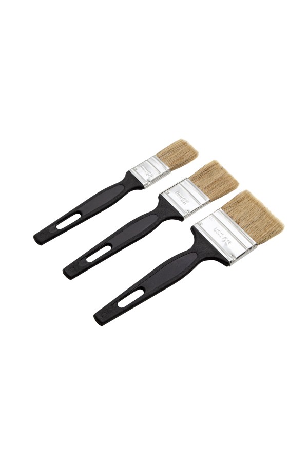 Набор кистей флейцевых 3 шт. (25 мм, 35 мм, 50 мм) натуральная щетина, пластиковая ручка Сибртех