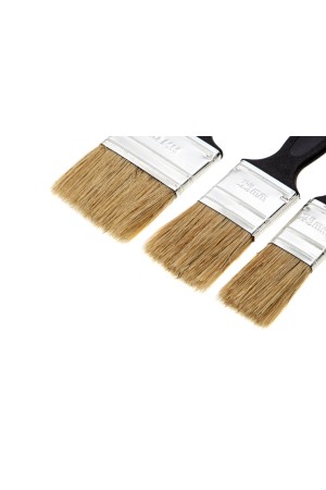 Набор кистей флейцевых 3 шт. (25 мм, 35 мм, 50 мм), натуральная щетина, пластиковая ручка Сибртех