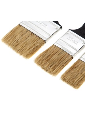 Набор кистей флейцевых 3 шт. (25 мм, 35 мм, 50 мм), натуральная щетина, пластиковая ручка Сибртех