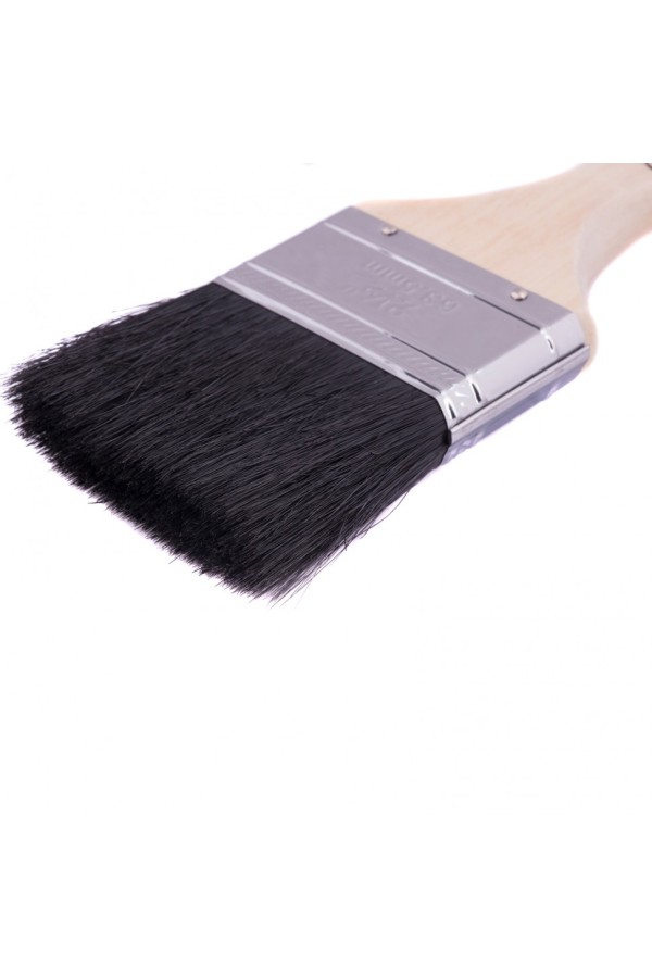 Кисть плоская, натуральная черная щетина, деревянная ручка 2.5