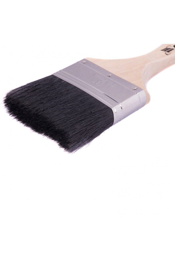 Кисть плоская, натуральная черная щетина, деревянная ручка 3