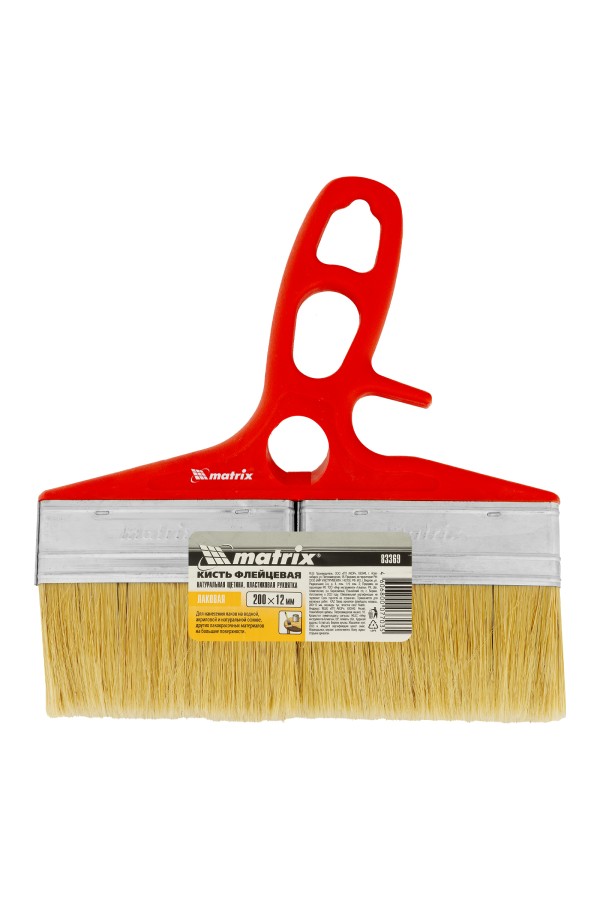 Кисть флейцевая для лаков, 200 x 12, натуральная щетина, пластиковая ручка Color line Matrix