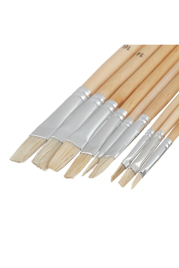 Набор кистей для тонких и деликатных работ, плоские, 9 шт. MTX