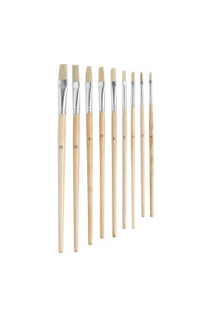 Набор кистей для тонких и деликатных работ, плоские, 9 шт. MTX