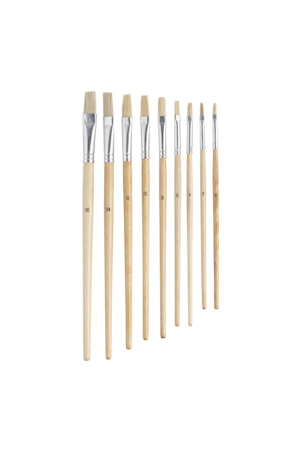 Набор кистей для тонких и деликатных работ, плоские, 9 шт. MTX