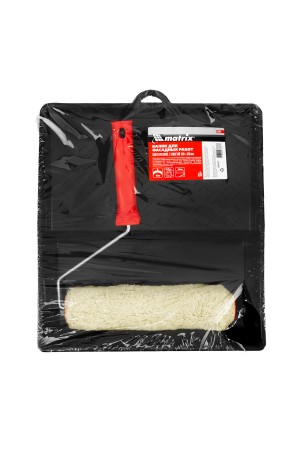 Набор, валик для фасадных работ синтетический, 250 мм, ворс 18 мм, D 36 мм, РАС, кювета 330 х 350 мм Россия Matrix