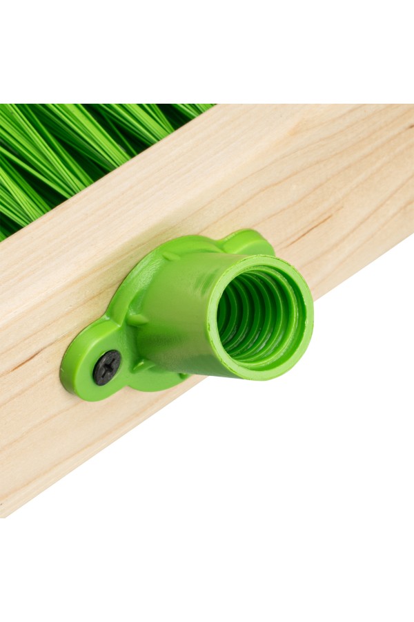 Щетка деревянная для пола, 400 мм, пятирядная, тулейка с резьбой под углом, без черенка Сибртех