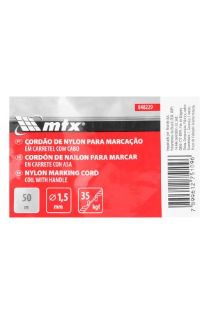 Шнур Нейлоновый разметочный на катушке c ручкой D 1.5 мм, 50 м Matrix