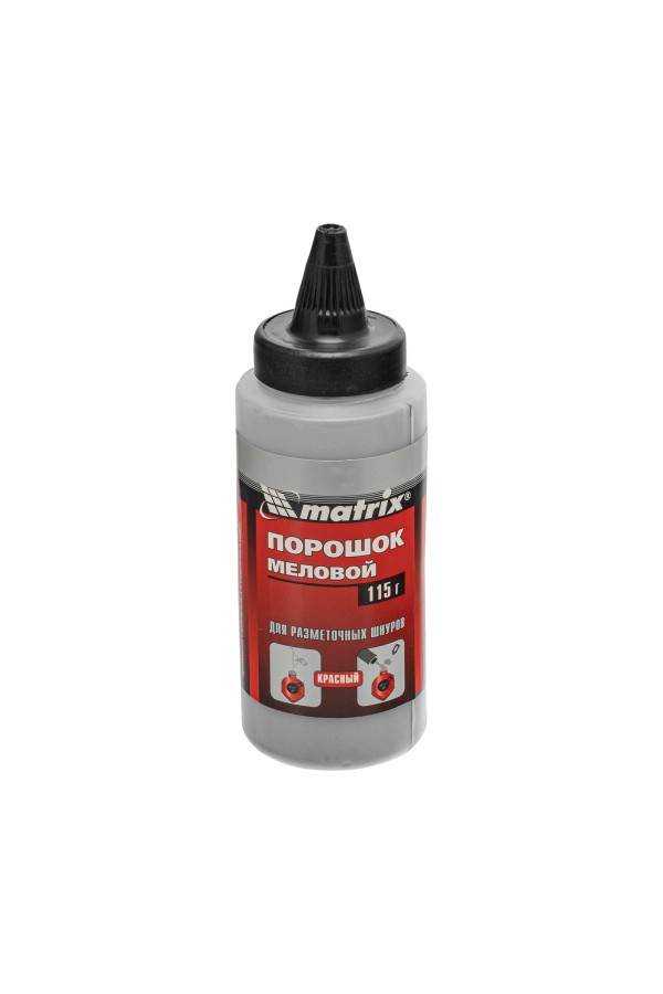 Шнур разметочный в пластмассовом обрезиненном корпусе, порошок красный Matrix
