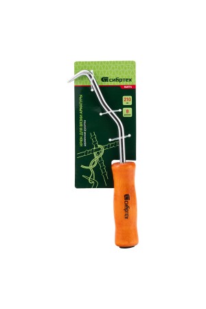 Крюк для вязки арматуры, 210 мм, деревянная рукоятка Сибртех