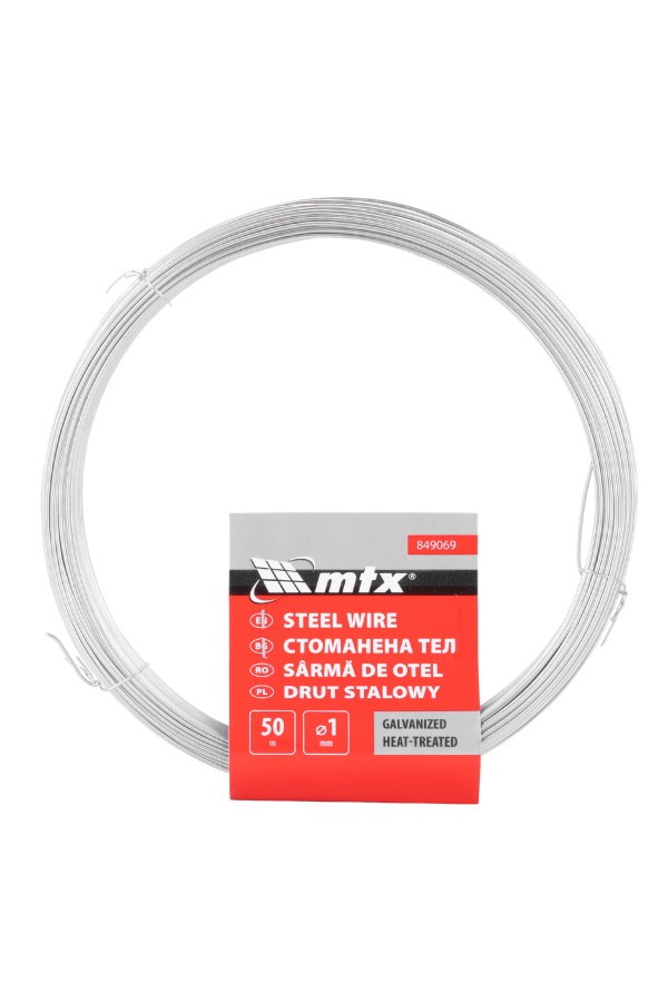 Проволока стальная 50 м, оцинкованная, термообработанная 1 мм Сибртех