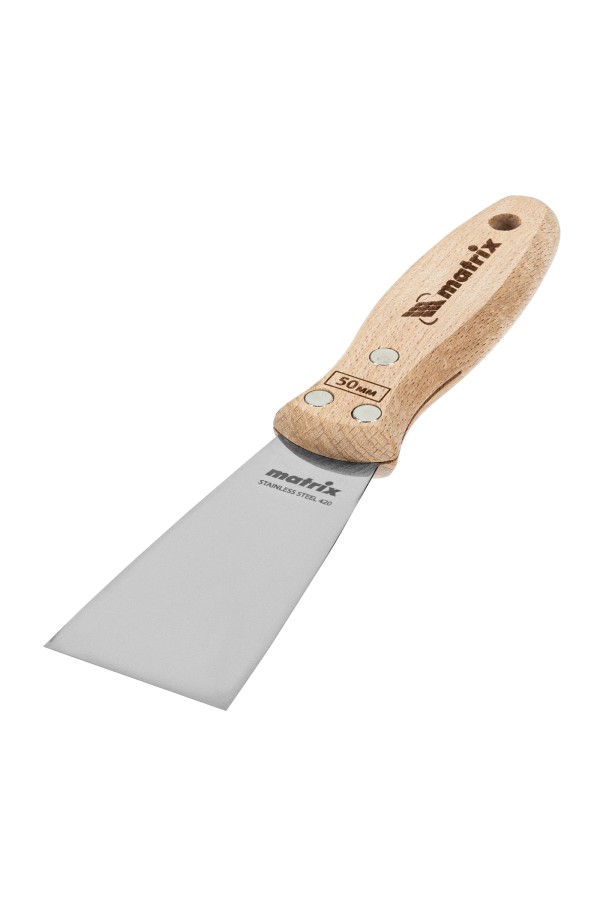 Шпательная лопатка из нержавеющей стали, 50 мм, буковая рукоятка, EFP Matrix