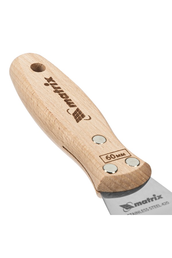 Шпательная лопатка из нержавеющей стали, 60 мм, буковая рукоятка, EFP Matrix