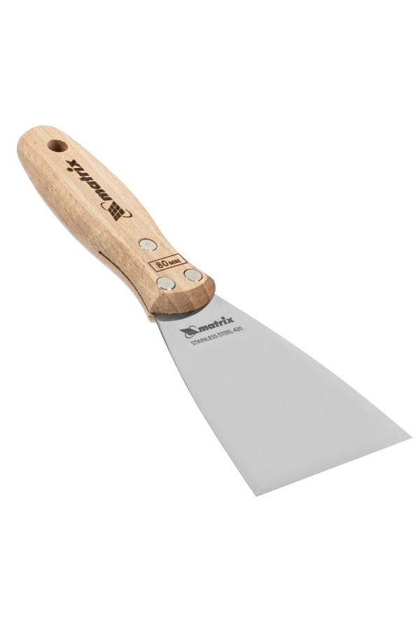 Шпательная лопатка из нержавеющей стали, 80 мм, буковая рукоятка, EFP Matrix