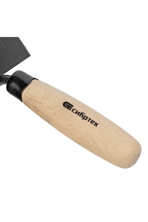 Кельма угловая, 80 х 60 х 60 мм, стальная, для внутренних углов, буковая ручка Сибртех