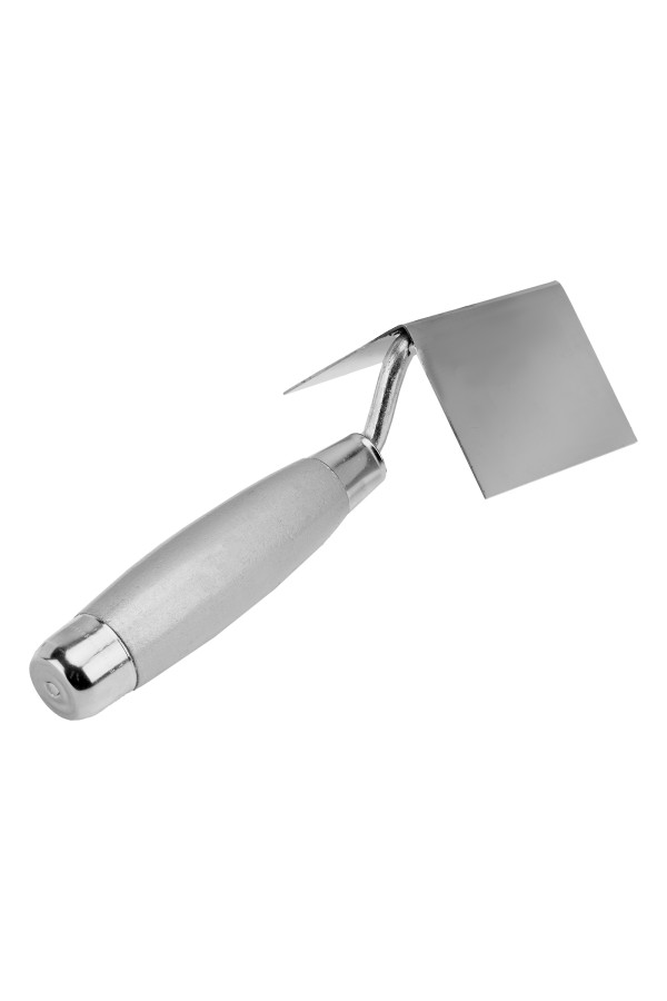 Мастерок из нержавеющей стали, 80 х 60 х 60 мм, для внутренних углов, деревянная ручка Matrix