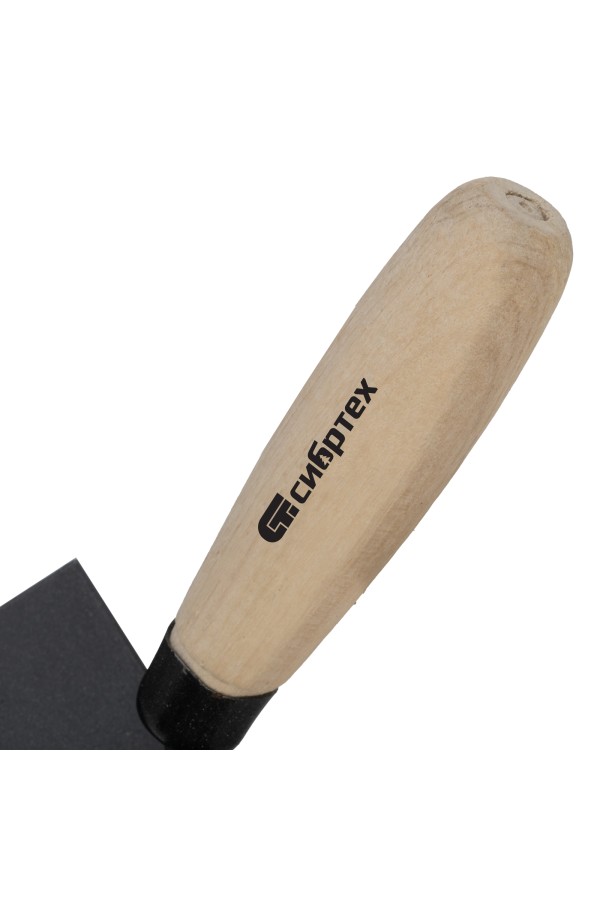 Кельма угловая, 110 х 75 х 75 мм, стальная, для внутренних углов, буковая ручка Сибртех