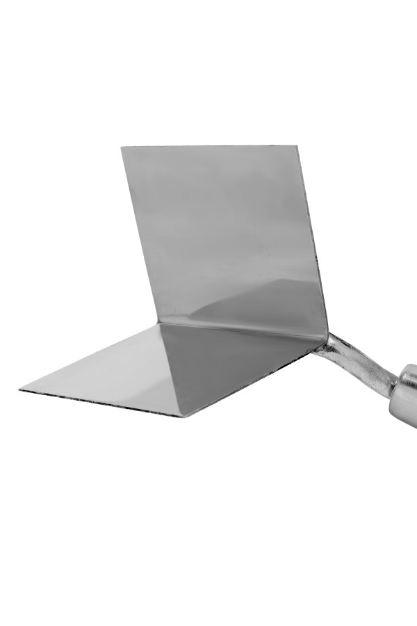 Мастерок из нержавеющей стали, 80 х 60 х 60 мм, для внешних углов, деревянная ручка Matrix