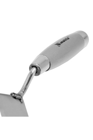 Мастерок из нержавеющей стали, 80 х 60 х 60 мм, для внешних углов, деревянная ручка Matrix