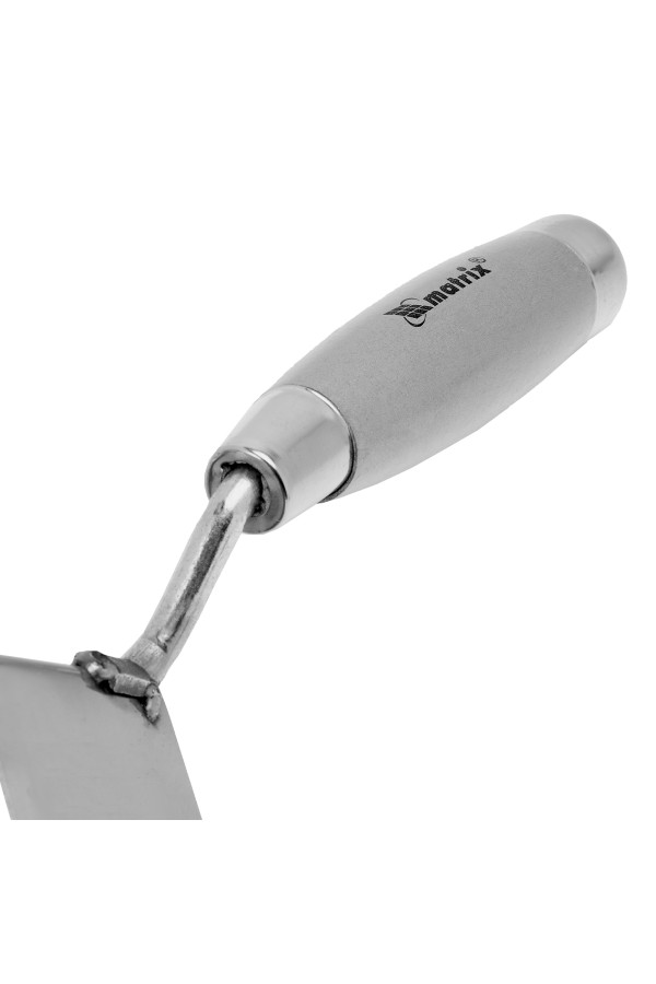 Мастерок из нержавеющей стали, 80 х 60 х 60 мм, для внешних углов, деревянная ручка Matrix